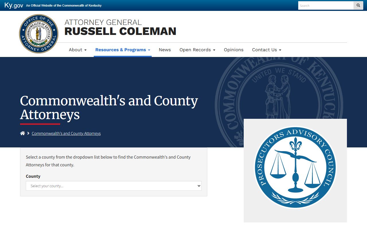 Kentucky Attorney General attorney directory